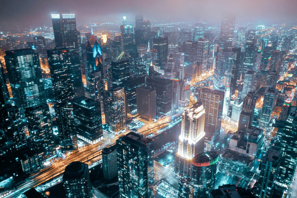 Connected urban infrastructure representing the Visory ecosystem