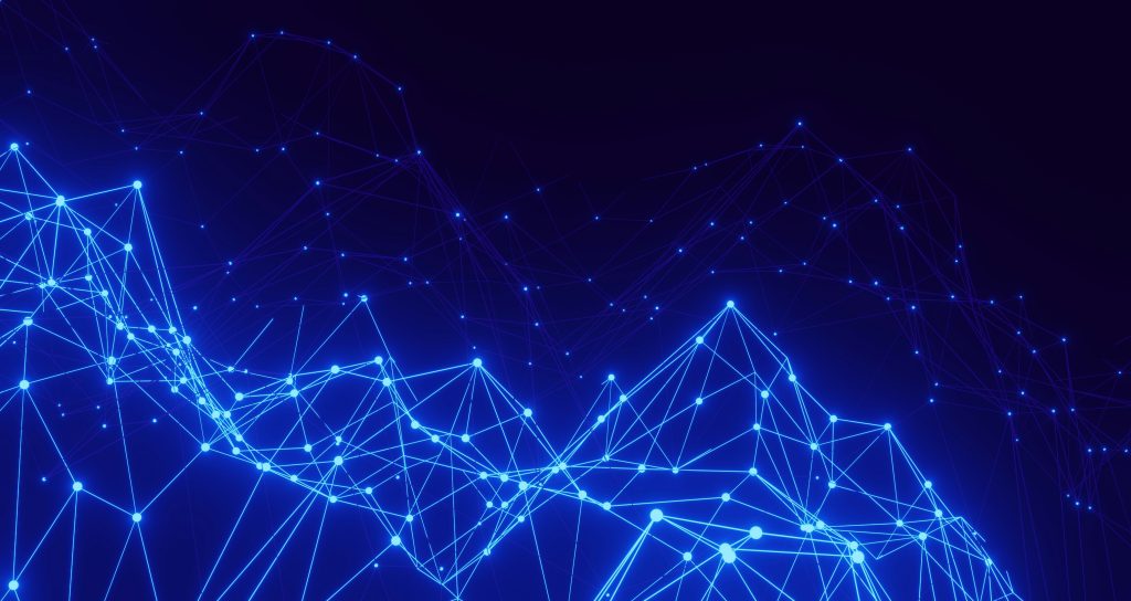 Abstract digital network representing connected strategic intelligence