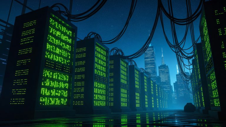 Futuristic city infrastructure representing technology, change and opportunity